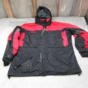 Columbia Jacket Mens Large Red Hooded Full Zip Waterproof 3in1 Removable Liner
